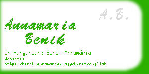 annamaria benik business card